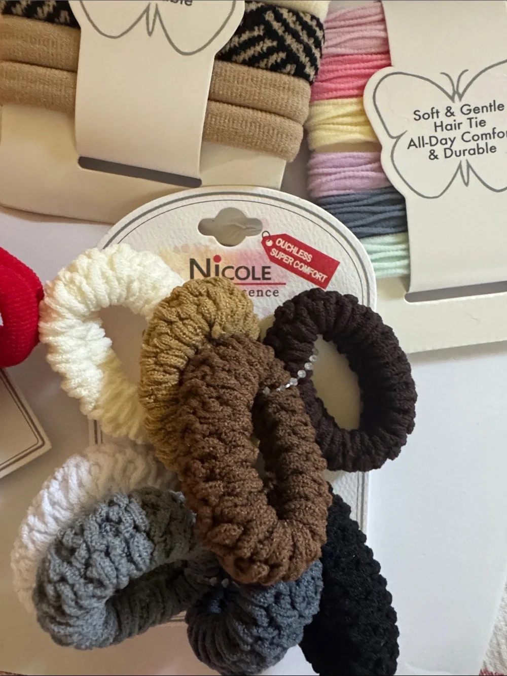 Nicole soft&getle Elastic Hair Tie Set Assorted Colors 6sets 52 ties